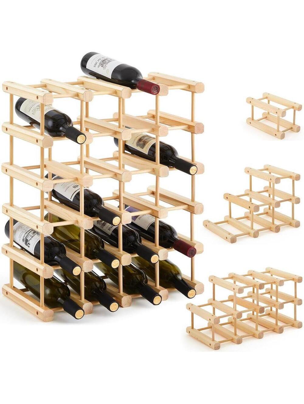 Wooden Wine Cellar Racks Stackable Modular Storage Racks 2 pack